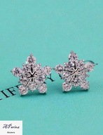 Kol0074 Kolczyki stal sztyft gwiazdki z kryształkami