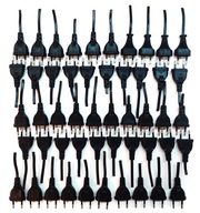 Wtyczka płaska 2,5A 250V czarna 2x 0,75mm Nierozbieralna - ZESTAW 50 SZT