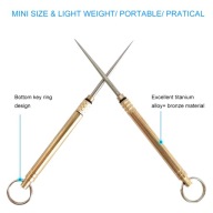 Zestaw 2 wykałaczek tytanowych EDC złote + etui brelok