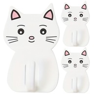 WIESZAKI SAMOPRZYLEPNE WIESZACZKI HACZYKI MOCNE DUŻE DZIECIĘCE KOTEK 3 SZT.