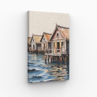 Obraz na płótnie 70x100 Drewniane domy nad morzem | Pomysł na Prezent