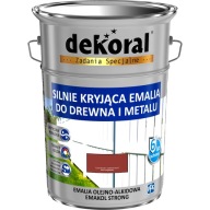 Dekoral SILNIE KRYJĄCA Emalia do drewna i metalu czerwony karminowy 5L