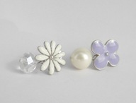 UROCZE KOLCZYKI EMALIA KWIATY PERŁA KRYSZTAŁ