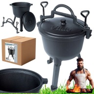 KOCIOŁEK ŻELIWNY TRÓJNOŻNY 10L VILDE GARNEK MYŚLIWSKI NA OGNISKO GRILL