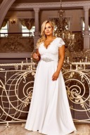 Crystal suknia wieczorowa plus size 46 ecru