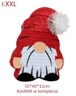 Piniata Skrzat świąteczny Krasnal Gnom Mikołaj. XXL. Konfetti gratis.