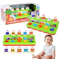 WYSKAKUJĄCE ZWIERZĄTKA INTERAKTYWNA ZABAWKA ĆWICZ RĄCZKI DLA DZIECI ROCZEK