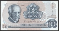 Norwegia 10 koron 1983 - Madsen - stan bankowy UNC -