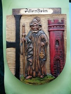 STARY HERB ALLENSTEIN ( OLSZTYN ) RZEŹBA W DREWNIE