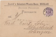 Jacob's Galanterie Waaren - Bazar .. Breslau 1885