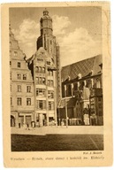 WROCŁAW - RYNEK STARE DOMY I KOŚCIÓŁ ŚW. ELŻBIETY
