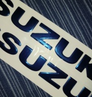 Emblemat SUZUKI Napis 3D NIEBIESKI 15cm 2szt +Gift