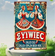 Metalowy Znak Piwa ŻYWIEC 20 cm x 30 cm