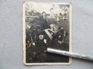 MOTOCYKL ARIEL Z BOCZNYM WÓZKIEM REJESTRACJA KAPLICZKA 1938 FOTO przedw.