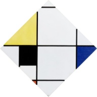 Piet Mondrian - Lozenge with Yellow Black Blue Red