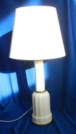 PIĘKNA LAMPA PORCELANOWA z abażurem duża mosiężne zdobienia