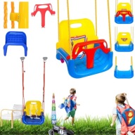 HUŚTAWKA OGRODOWA MODUŁOWA 3W1 DLA DZIECI MOCNA NA LINACH BEZPIECZNA