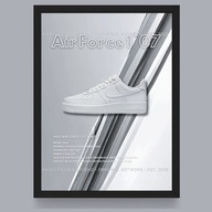 Plakat Nike Air Force 1 White/Soft Minimalism/ (Czarna/Biała Ramka)