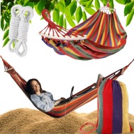 HAMAK OGRODOWY BRAZYLIJSKI DUŻY XXL DWUOSOBOWY TURYSTYCZNY MOCNY DOM TARAS