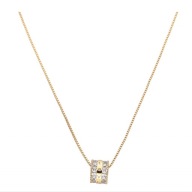 61639 Celebrytka 18K pozłacana 39+5 CM charms z cyrkoniami