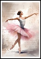 A2 59,4x42 PLAKAT OBRAZ BALETNICA TANCERKA TANIEC BALET SZKOŁA TAŃCA BALETU
