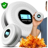 CZUJNIK CZADU DETEKTOR TLENKU WĘGLA CO BEZPRZEWODOWY EKRAN LCD 2w1 2 SZTUKI