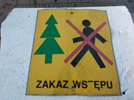 tablica informacyjna malowana ostrzegawcza