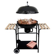 GRILL OGRODOWY ZAMYKANY PÓŁKI RUSZT POPIELNIK + 4x MATA BBQ 1003