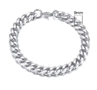 Bransoletka Łańcuch Płaski Pancerka S - 8 mm x 21cm stal 316L