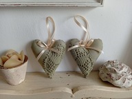 KORONKOWE SERCA DUŻE ZAWIESZKI BAWEŁNA KOMPLET 2 SZTUKI