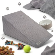 Schody dla psa Rampa szare poliester 30 cm sztruks