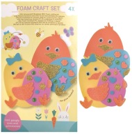 OZDOBA WIELKANOCNA ZESTAW KREATYWNY PIANKOWA FIGURKA NA WIELKANOC KURCZAKI