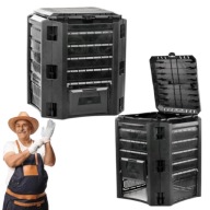 KOMPOSTOWNIK OGRODOWY DUŻY 400L CZARNY 1 KOMOROWY DO KOMPOSTU MROZOODPORNY