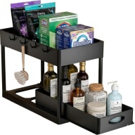 ORGANIZER POD ZLEW WYSUWANA PÓŁKA STOJAK KUCHENNY ŁAZIENKOWY 2 POZIOMY 38CM