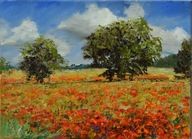 W polach" obraz olejny na płótnie 30x40cm , oryginał Garncarek Al,,,