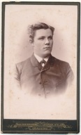 Foto Grudziądz Paul Schinkowsky Młody mężczyzna karton wym.10,5 X 6,5 cm