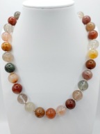 Naszyjnik KWARC RUTYLOWY Włosy Wenus Naturalny KULE 48cm PREZENT Złocisty