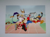 Bajki, animacje - Królik Bugs, Kaczor Daffy, struś - pocztówka