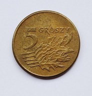 Moneta 5 groszy 1991r IIIRP, bez rantu - Rarytas kolekcjonerski, destrukt