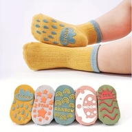 Miękkie skarpetki niemowlęce 5pak bawełna 1-3 lata 5 par ANTYPOŚLIZGOWE