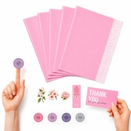 zestaw aesthethic packaging różowe thank you cards naklejki vinted