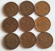 moneta Finlandia przedwojenna 5 pennia Cu 1919-1940