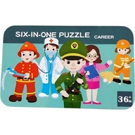 PUZZLE 28 EL. ZAWODY EDUKACYJNE W KOLOROWEJ PUSZCE UKŁADANKA DLA DZIECI 3+