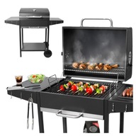 Grill węglowy ogrodowy turystyczny pokrywą duży stal popielnik + termostat