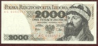 2000 zł. 1979 r. ser. AC UNC b. rzadka seria - PIĘKNY !!!