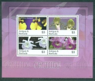 KWIATY-ORCHIDEA. ANTIGUA BARBUDA. Mi ark.**