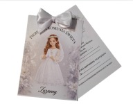 PERSONALIZOWANE WYSUWANE ZAPROSZENIA KOMUNIJNE DLA DZIEWCZYNKI+ KOPERTA