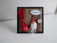 Kartka Świąteczna Boże narodzenie ręcznie robiona handmaden skrzacik