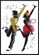 A2 PLAKAT MUZYCZNY MUZYKA TANIEC TOWARZYSKI CHARLESTON LATA DWUDZIESTE