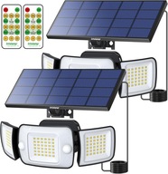Lampy 2 szt. reflektor solarny z czujnik ruchu 6000mAh 1200lm 270° + pilot